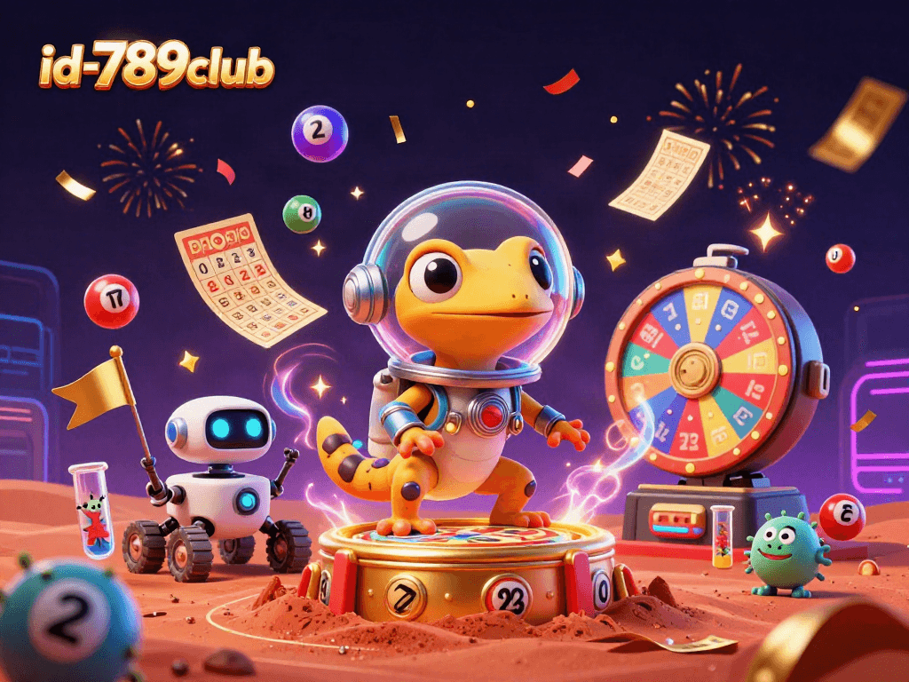 Join the fun at id-789club with a Martian gecko discovering a vibrant casino!