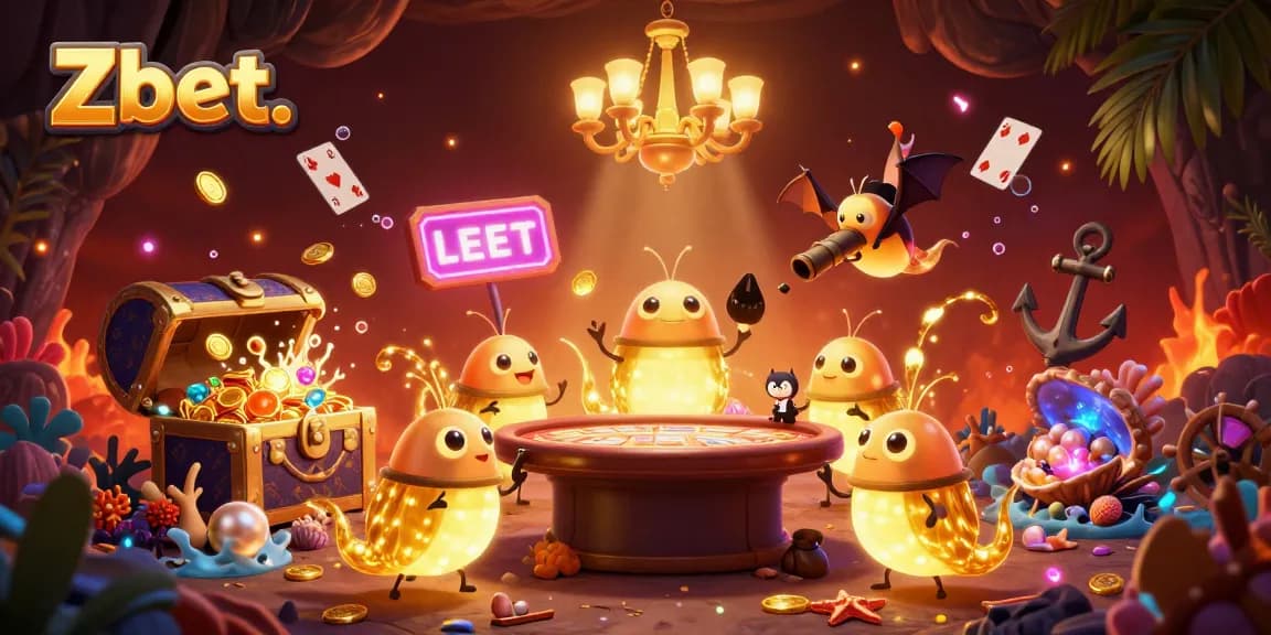 Experience the vibrant universe of Zbet. with bioluminescent glowworms and stunning casino elements.
