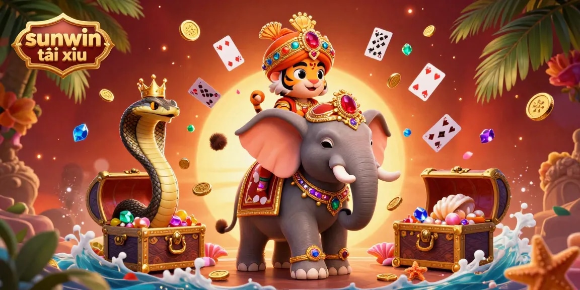 Experience the excitement of sunwin tài xỉu in this vibrant 3D casino scene featuring exotic characters and dynamic elements.