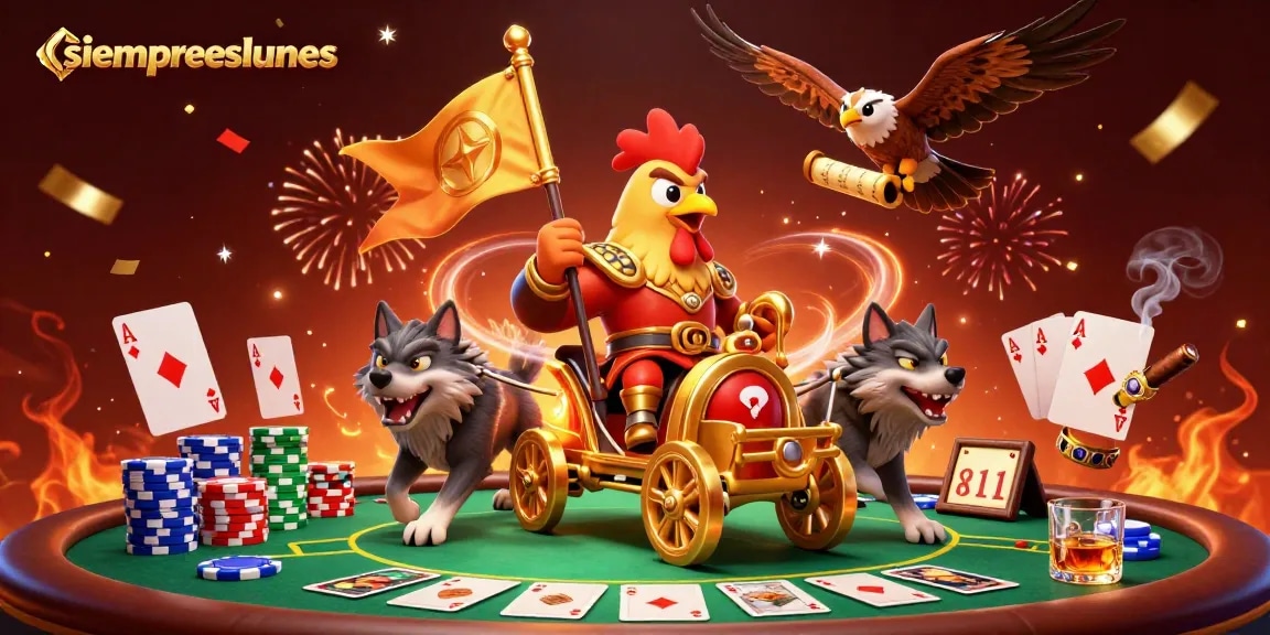 Experience excitement with siempreeslunes at the vibrant casino game illustration.