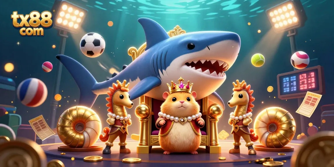 Bet on tx88 com with epic sports imagery featuring a hamster king and dynamic action.