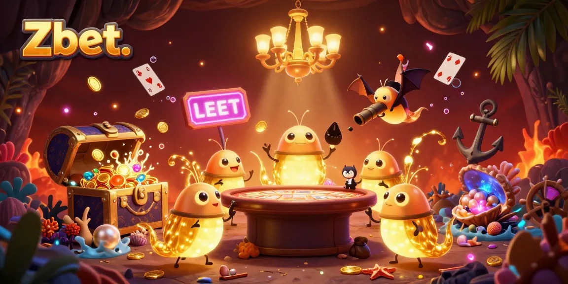 Experience the vibrant universe of Zbet. with bioluminescent glowworms and stunning casino elements.