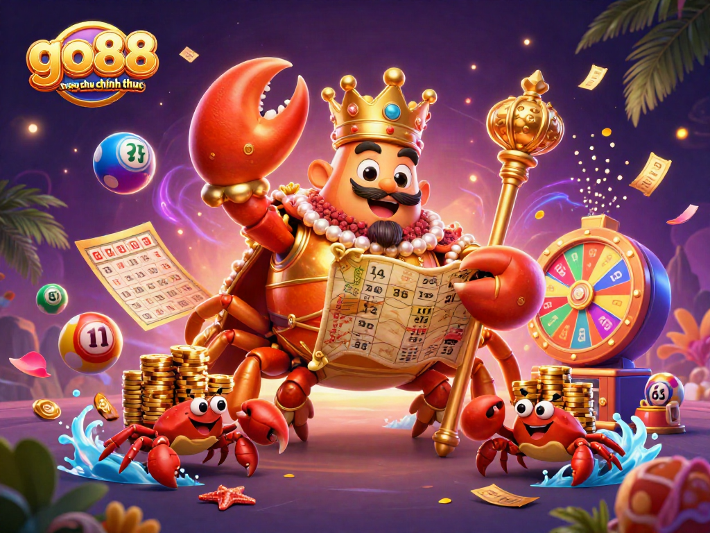 Experience the go88 trang chu chinh thuc adventure with a vibrant casino world ruled by a golden crab emperor.