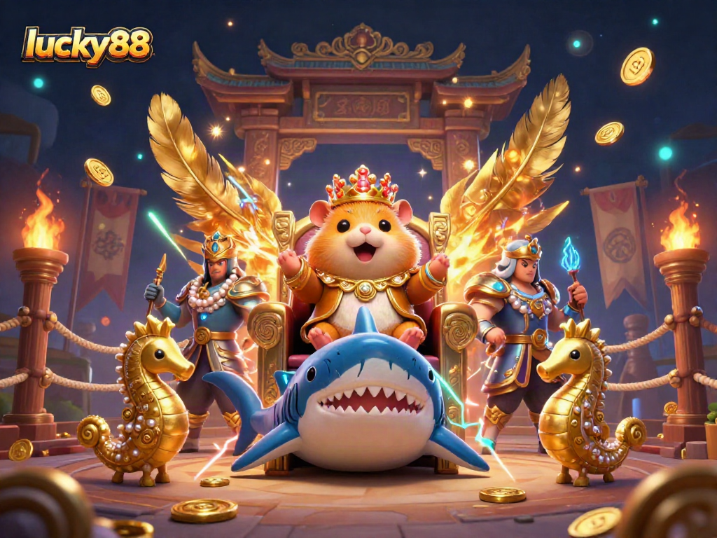 Experience exhilarating wins with lucky88 amidst vivid characters in a vibrant casino scene.