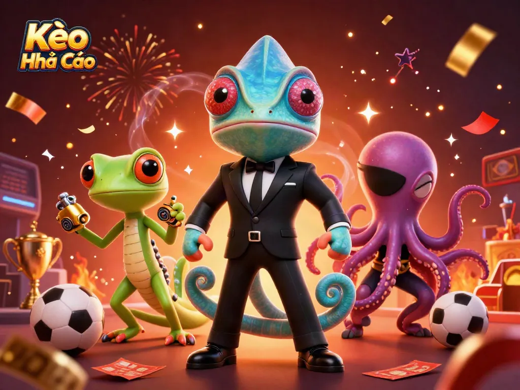 Engaging scene featuring Kèo Nhà Cái characters amidst a lively sports betting atmosphere
