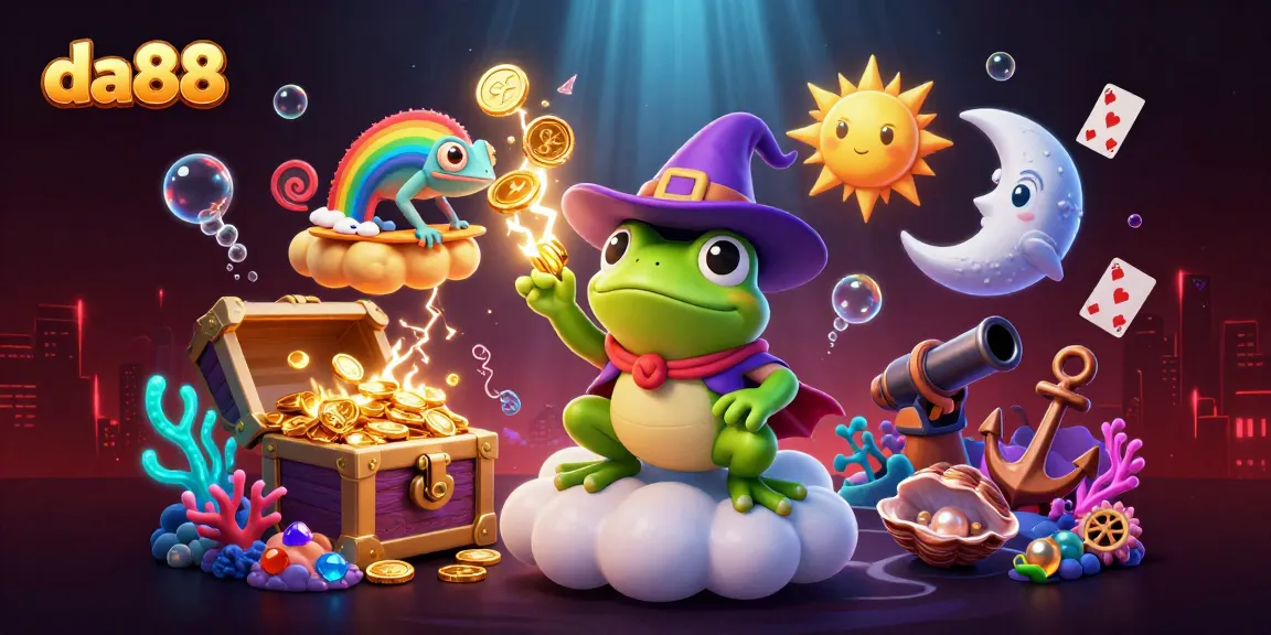 Experience the thrill of da88 with vibrant 3D casino characters generating golden coin storms.