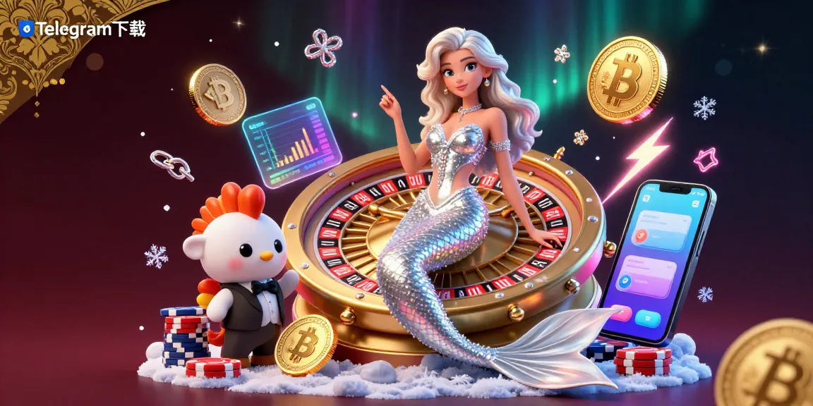 在生动的Telegram下载卡通世界中旋转金色轮盘，展示金币和老虎机。