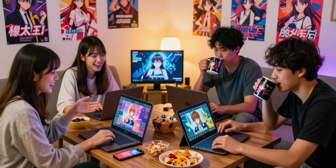 Group enjoying game ecchi titles in a cozy living room during a fun gaming night
