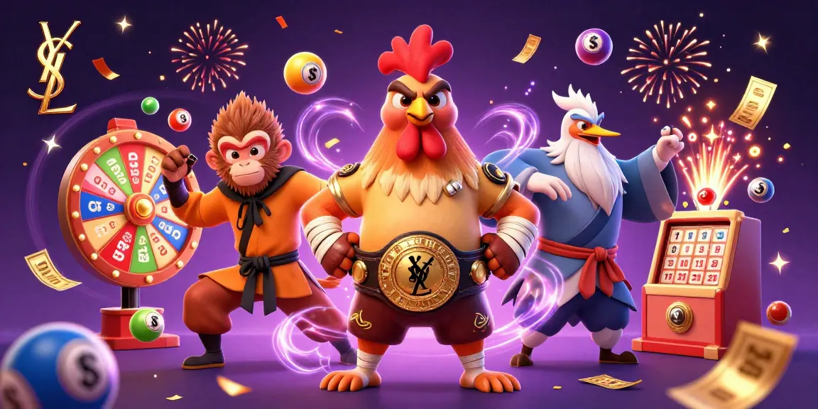 Engage in exhilarating lottery action with ysl's vibrant 3D scene packed with colorful elements.