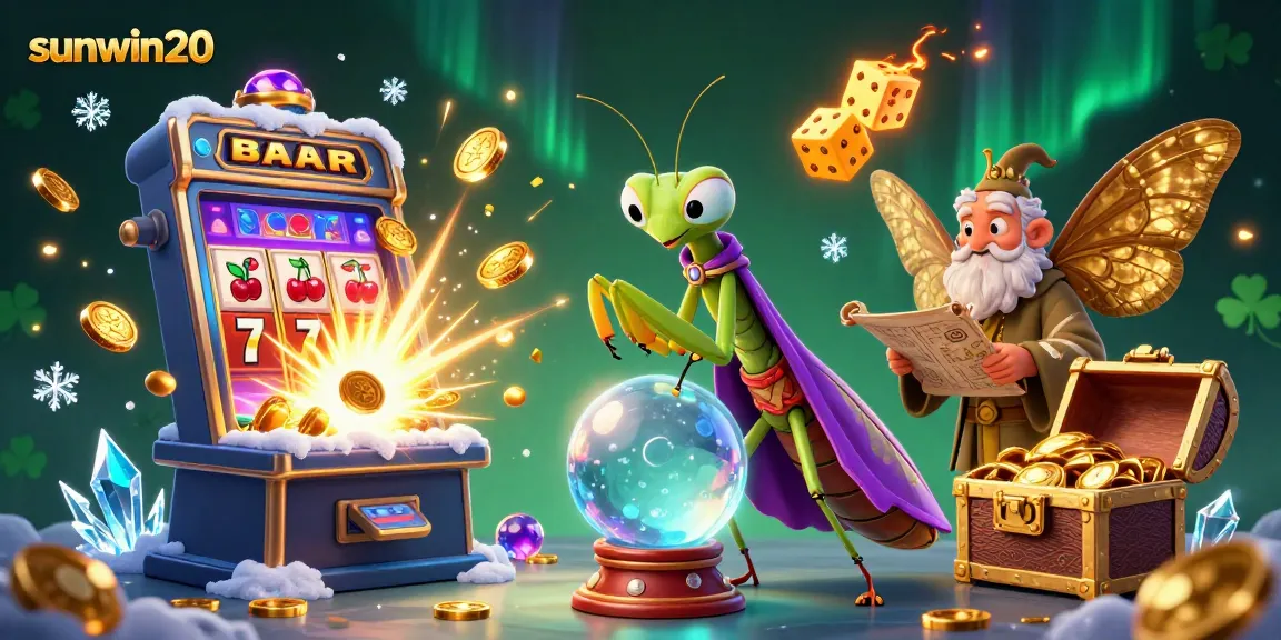 Engage with exciting gameplay at sunwin20 as a fortune teller interprets a crystal ball surrounded by casino gold.