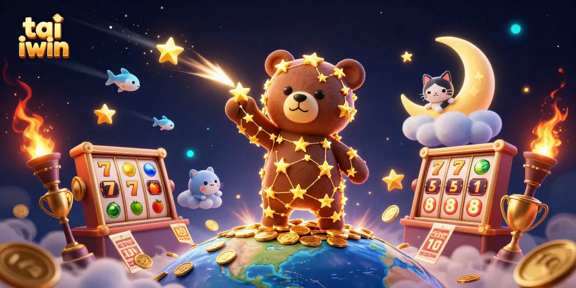 Experience tai iwin with stunning slots and golden dreams in this vibrant casino illustration.