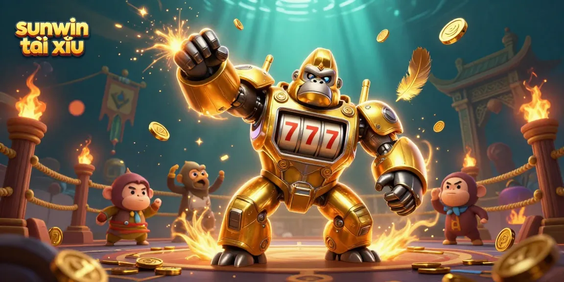 Play sunwin tài xỉu with a dynamic golden gorilla mech and explosive coins.