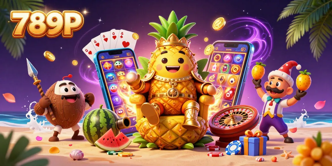 Engage with 789P's vibrant casino scene featuring a pineapple king and lively gameplay.